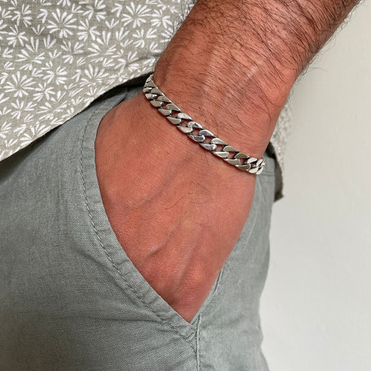 Äkta silver armband herr